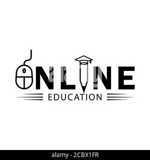 Education online icon with writ. Design template vector Stock Vector