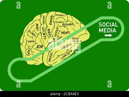 social media concept vector art illustration, sign, symbol,design element, or communication concept Stock Vector