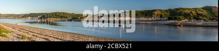 Panoramic view of the Conwy Estuary from Deganwy, North Wales Stock Photo