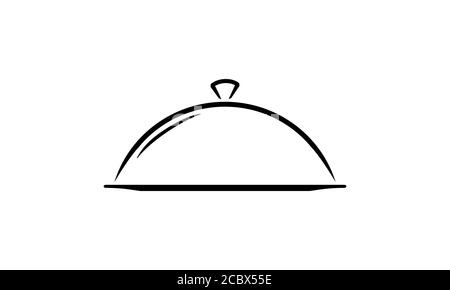 Tray icon. Food service. Sign for design menu restaurant or cafe. Vector on isolated background. EPS 10 Stock Vector