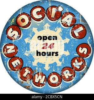 social media concept vector art illustration, sign, symbol,design element, or communication concept Stock Vector
