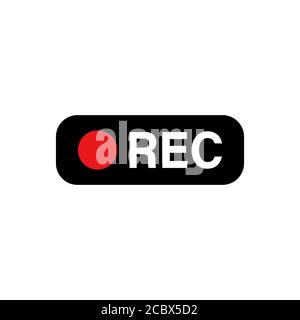Recording sign icon. Rec button. Vector on isolated white background. EPS 10 Stock Vector