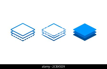 Three levels layers icon. Vector on isolated background. EPS 10 Stock Vector