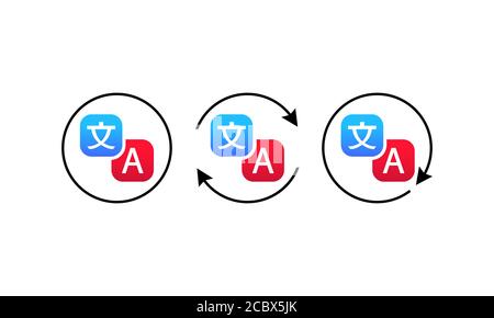 Translator icon. Online language translate concept. Vector on isolated white background. EPS 10 Stock Vector