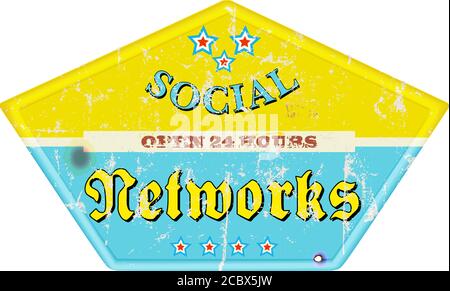 social media concept vector art illustration, sign, symbol,design element, or communication concept Stock Vector