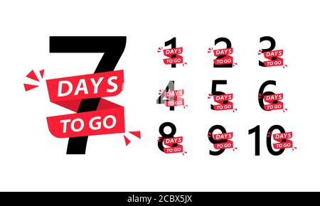 Number of days left to go icon. Countdown timer. Count time sale. Vector on isolated white background. EPS 10 Stock Vector