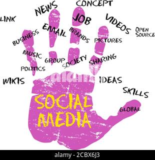 social media concept vector art illustration, sign, symbol,design element, or communication concept Stock Vector