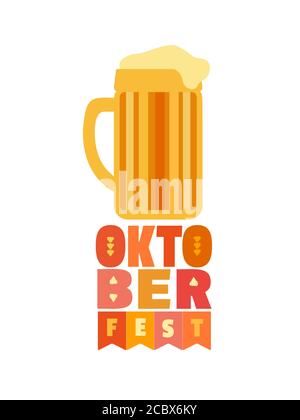 Oktoberfest icon flat color vector design element Stock Vector