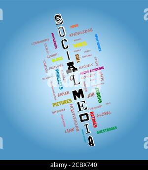 social media concept vector art illustration, sign, symbol,design element, or communication concept Stock Vector