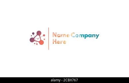 Vector color logo on which an abstract image of circles united by lines. Stock Vector
