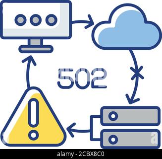 Bad Gateway Notification Rgb Color Icon Website Access Failure Http Status Code 502 Error Message Invalid Proxy Server Response Isolated Vector I Stock Vector Image Art Alamy