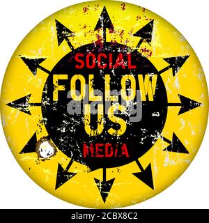 follow us sign, social networks,vctor illustration Stock Vector