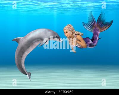 topless mermaid swimming underwater Stock Photo - Alamy