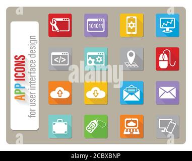 Website code icon set design, Programming web designer technology ...
