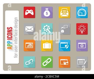 SEO and development simply icons Stock Vector