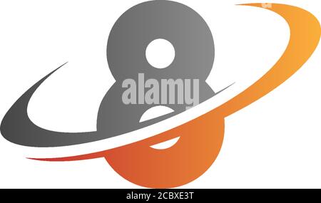 Number circle Logo, Concept Number + icon circle Stock Vector
