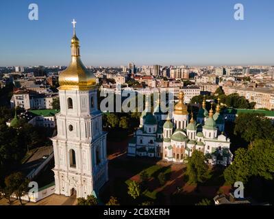 Saint Sophia's Cathedral in Kyiv, Ukraine. Aerial view