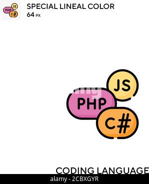 Coding language Special lineal color vector icon. Coding language icons for your business project Stock Vector