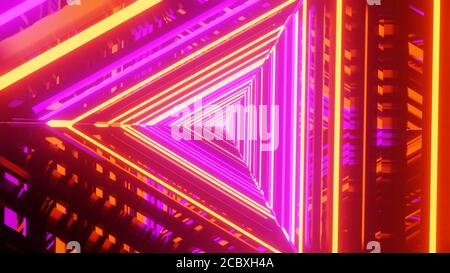 Mirrored Glowing Shining Bright Lights 4k uhd 3d illustration background Stock Photo