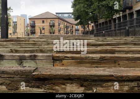 SS Great Eastern's Launch Ramp, Napier Avenue, Island Gardens, Isle of Dogs, London Stock Photo