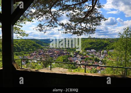 Townscape of Sulz am Neckar from above Stock Photo