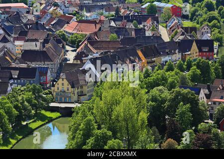 Townscape of Sulz am Neckar from above Stock Photo
