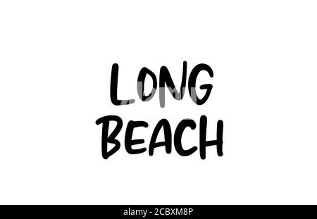Long Beach city handwritten typography text word hand lettering. Modern calligraphy text. Black color Stock Vector