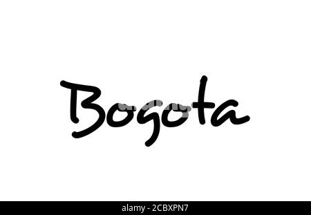 Bogota city handwritten text word hand lettering. Calligraphy text. Typography in black color Stock Vector