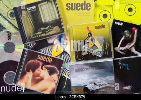 Suede (known in the United States as The London Suede) are an English rock band formed in London in 1989 and are seen as introducing Britpop Stock Photo