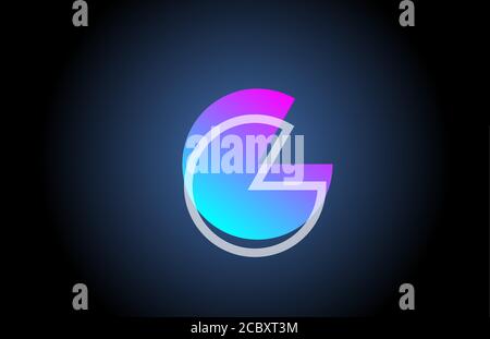 geometric G pink blue line alphabet letter logo icon for company. Simple line design for business and corporate Stock Vector