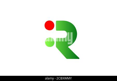 green red R alphabet letter logo icon. Gradient design for business and company Stock Vector