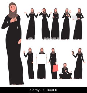 flat design characters a young woman Stock Vector