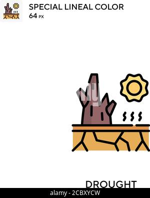 Drought Special lineal color vector icon. Drought icons for your business project Stock Vector