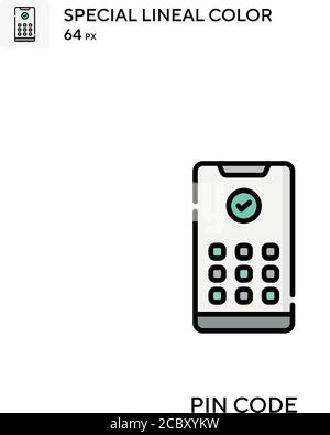 Pin code Special lineal color vector icon. Pin code icons for your business project Stock Vector