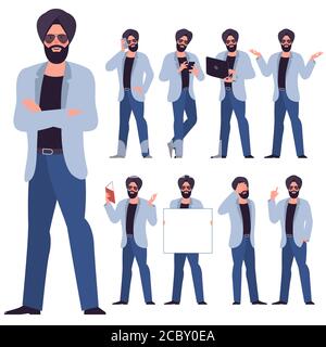 flat design young man characters Stock Vector