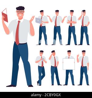 flat design young man characters Stock Vector