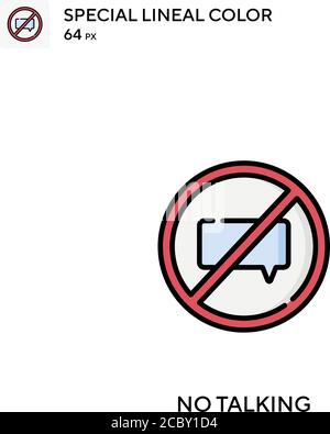 No talking Special lineal color vector icon. No talking icons for your business project Stock Vector