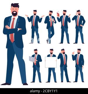 flat design young man characters Stock Vector
