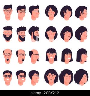 Avatar icon set isolated on white Stock Vector