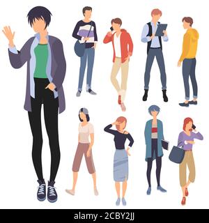 set of people characters Stock Vector