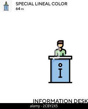 Information desk special lineal color vector icon. Information desk ...