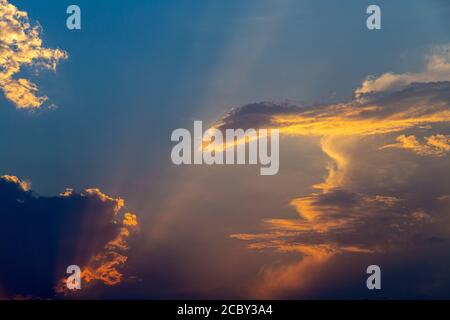 Dramatic sky and clouds at sunset Stock Photo