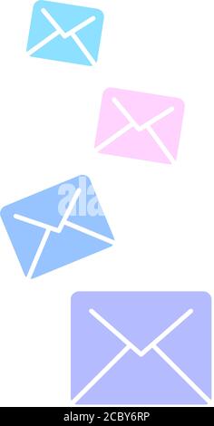 Colored icon envelopes fly, vector illustration Stock Vector