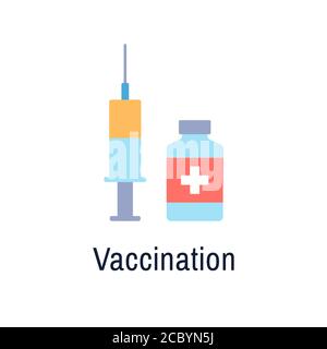 Vaccination flat icon isolated on white background Stock Vector