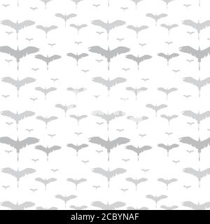 Birds. Vector image. White background. Seamless pattern. Stock Vector
