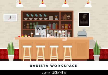 Coffee equipment gradient set with coffee beans. Coffee shop vector flat set illustration Stock Vector