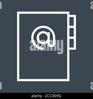 Address Book Thin Line Vector Icon Stock Vector