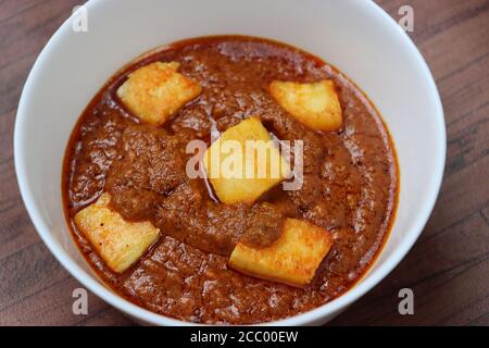 Paneer butter masala, rich and creamy dish of paneer or cottage cheese in a tomato, butter and cashew sauce, Indian Cuisine Stock Photo