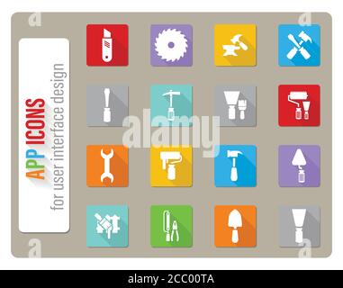 Work tools icons set Stock Vector