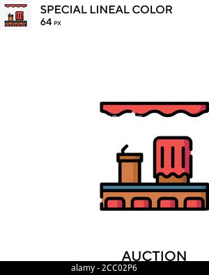 Auction Special lineal color vector icon. Auction icons for your business project Stock Vector
